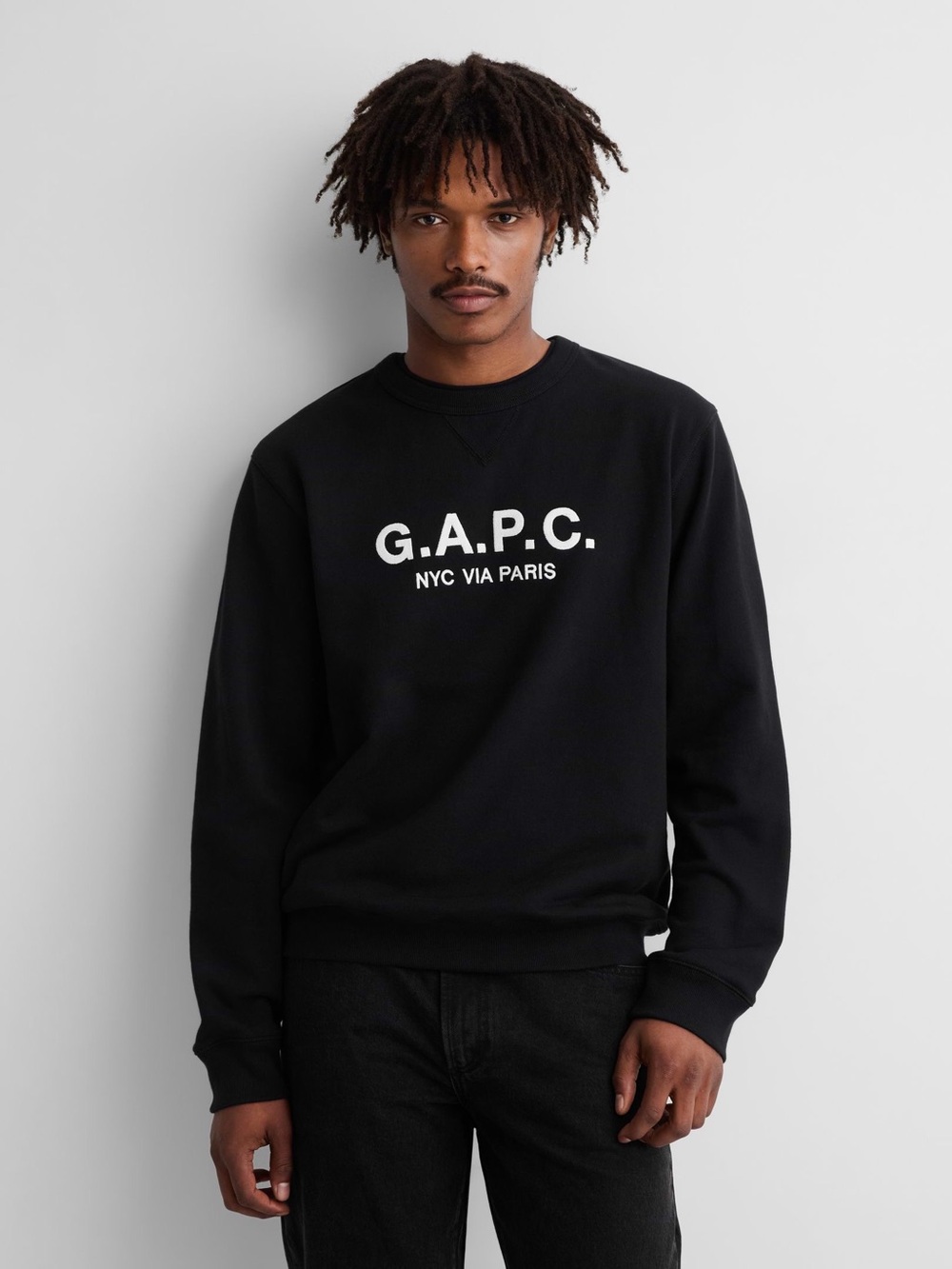 GAP x A.P.C. Heavyweight Logo Sweatshirt - Black - Size S